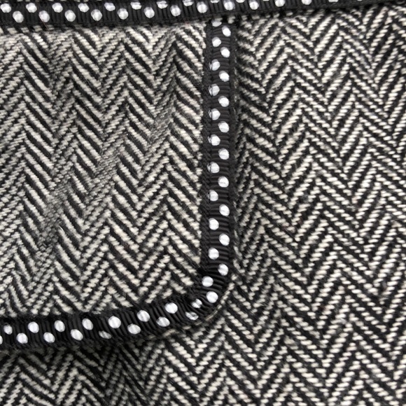 Hazel Hazel Tweed/Wool Pleated SKIRT w/ Double Faux Pockets in Front & Back Sz S - Picture 5 of 12